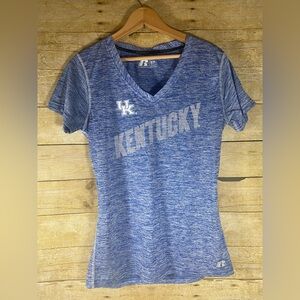 Russell Kentucky Wildcats UK Logo Tshirt Womens Size M 8-10 Short Sleeve V Neck